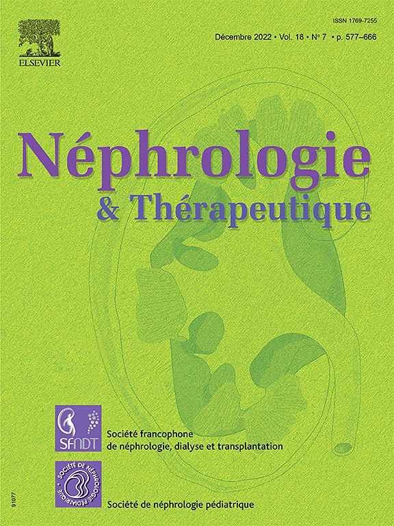 Go to journal home page - Néphrologie & Thérapeutique